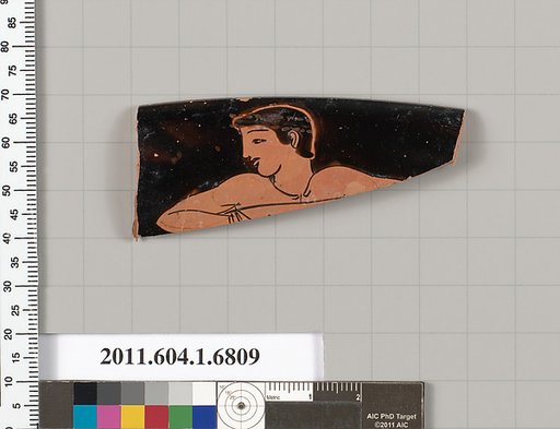 Terracotta rim fragment of a kylix (drinking cup)