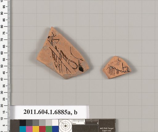 Terracotta fragments of a kylix (drinking cup)