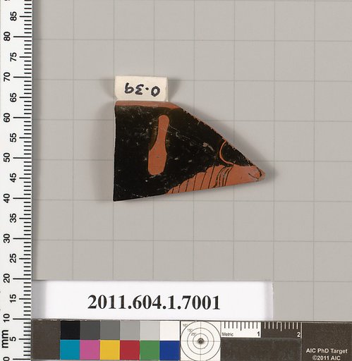 Terracotta rim fragment of a kylix (drinking cup)