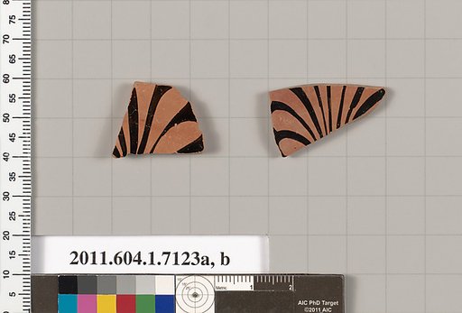 Terracotta fragments of kylikes (drinking cups)