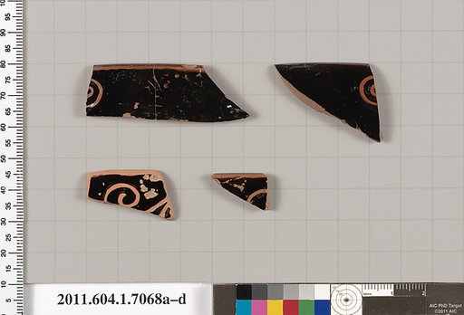 Terracotta rim fragments of kylikes (drinking cups)