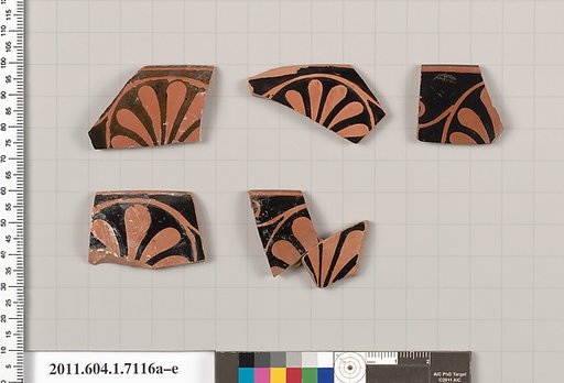 Terracotta fragments of kylikes (drinking cups)