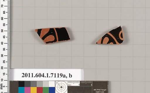 Terracotta fragments of kylikes (drinking cups)