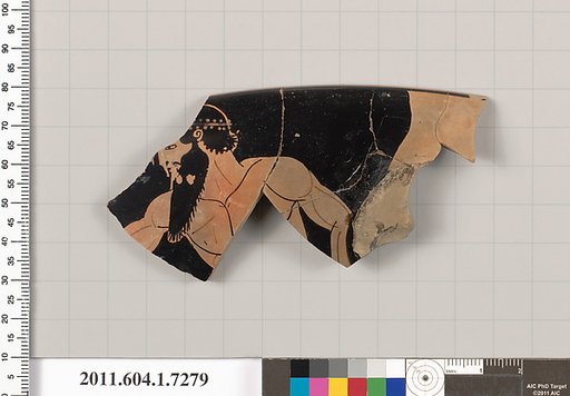 Terracotta rim fragment of a kylix (drinking cup)