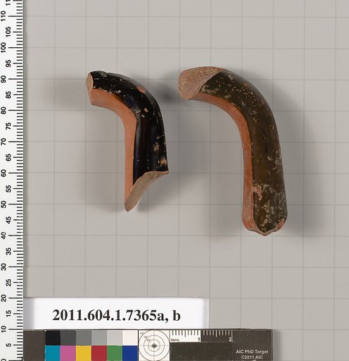 Terracotta fragments of kylikes (drinking cups)