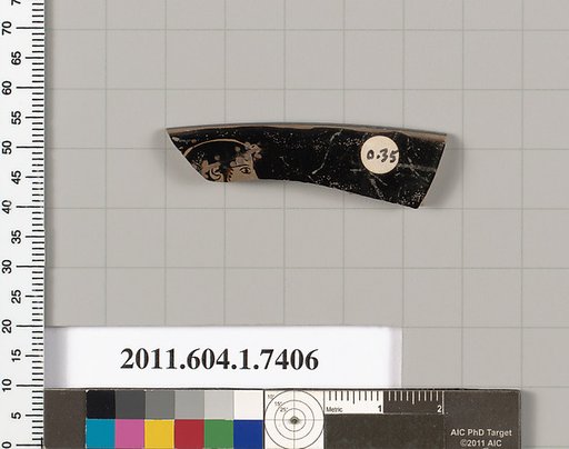 Terracotta rim fragment of a kylix (drinking cup)