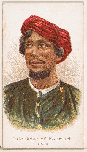 Taloukdar of Koumari, India, from the Savage and Semi-Barbarous Chiefs and Rulers series (N189) issued by Wm. S. Kimball & Co.