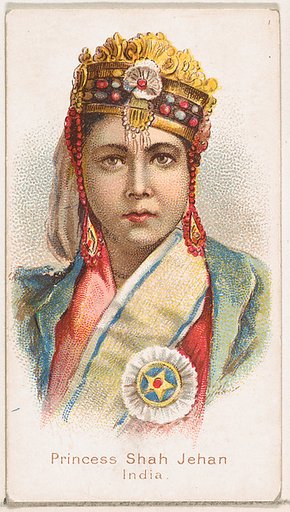 Princess Shah Jehan, India, from the Savage and Semi-Barbarous Chiefs and Rulers series (N189) issued by Wm. S. Kimball & Co.
