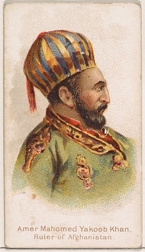 Amer Mahomed Yakoob Khan, Ruler of Afghanistan, from the Savage and Semi-Barbarous Chiefs and Rulers series (N189) issued by Wm. S. Kimball & Co.