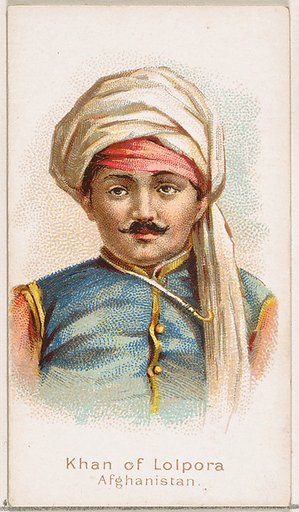 Khan of Lolpora, Afghanistan, from the Savage and Semi-Barbarous Chiefs and Rulers series (N189) issued by Wm. S. Kimball & Co.