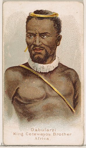 Dabularzi, King Cetewayo's Brother, Africa, from the Savage and Semi-Barbarous Chiefs and Rulers series (N189) issued by Wm. S. Kimball & Co.