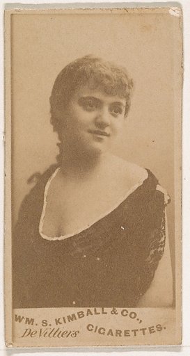 Miss De Villiers, from the Actresses series (N203) issued by Wm. S. Kimball & Co.