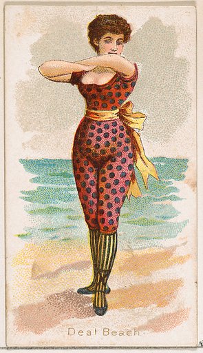 Deal Beach, from the Fancy Bathers series (N187) issued by Wm. S. Kimball & Co.