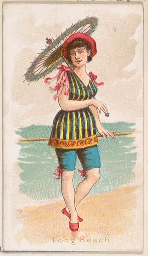 Long Beach, from the Fancy Bathers series (N187) issued by Wm. S. Kimball & Co.
