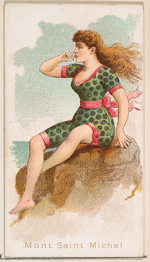 Mont Saint Michel, from the Fancy Bathers series (N187) issued by Wm. S. Kimball & Co.