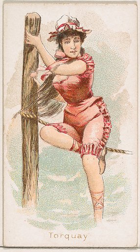 Torquay, from the Fancy Bathers series (N187) issued by Wm. S. Kimball & Co.