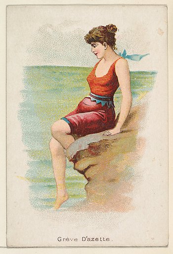 Grève d' Azette, from the Beautiful Bathers series (N192) issued by Wm. S. Kimball & Co.