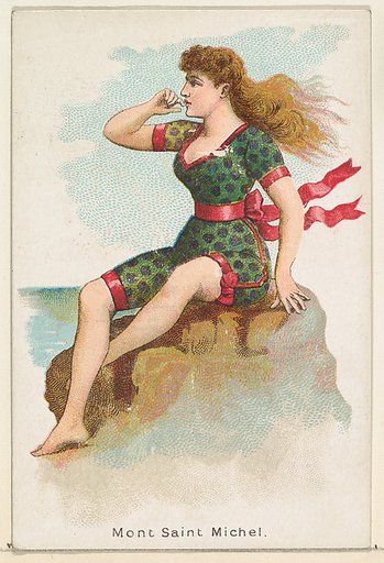 Mont Saint Michel, from the Beautiful Bathers series (N192) issued by Wm. S. Kimball & Co.