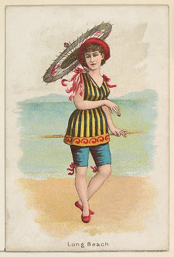 Long Beach, from the Beautiful Bathers series (N192) issued by Wm. S. Kimball & Co.
