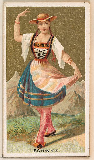 Schwyz, from the Dancing Girls of the World series (N185) issued by Wm. S. Kimball & Co.