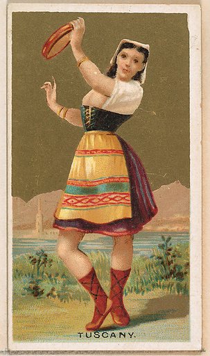 Tuscany, from the Dancing Girls of the World series (N185) issued by Wm. S. Kimball & Co.