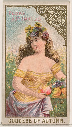 Flora Autumnalis, Goddess of Autumn, from the Goddesses of the Greeks and Romans series (N188) issued by Wm. S. Kimball & Co.