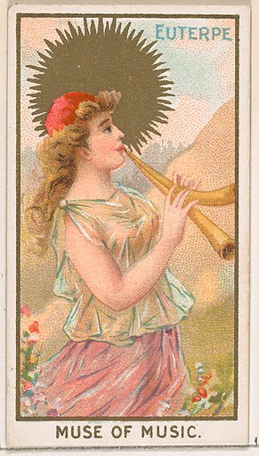 Euterpe, Muse of Music, from the Goddesses of the Greeks and Romans series (N188) issued by Wm. S. Kimball & Co.