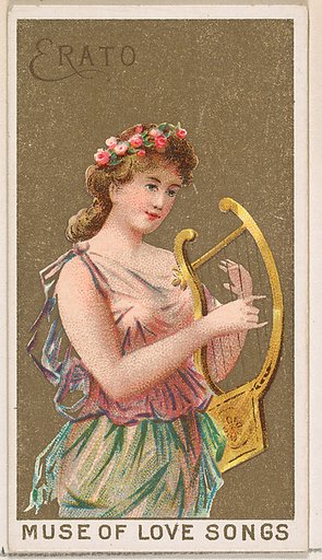 Erato, Muse of Love Songs, from the Goddesses of the Greeks and Romans series (N188) issued by Wm. S. Kimball & Co.