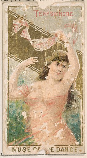 Terpsichore, Muse of the Dance, from the Goddesses of the Greeks and Romans series (N188) issued by Wm. S. Kimball & Co.