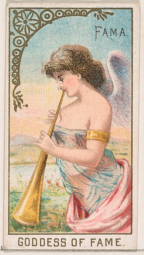 Fama, Goddess of Fame, from the Goddesses of the Greeks and Romans series (N188) issued by Wm. S. Kimball & Co.