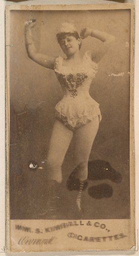 Actress standing with arms above head, from the Actresses series (N203) issued by Wm. S. Kimball & Co.