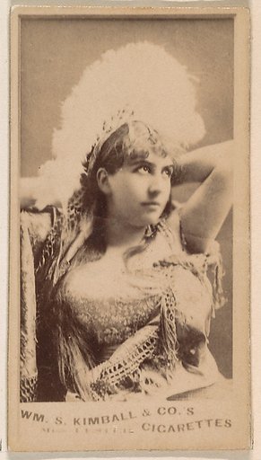 Actress posing with hands behind head, from the Actresses series (N203) issued by Wm. S. Kimball & Co.