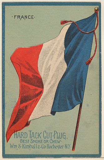 France, from the National Flags series (N195) issued by Wm. S. Kimball & Co.