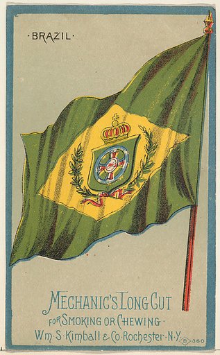 Brazil, from the National Flags series (N195) issued by Wm. S. Kimball & Co.