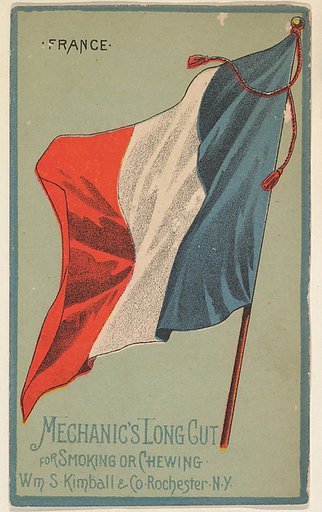 France, from the National Flags series (N195) issued by Wm. S. Kimball & Co.