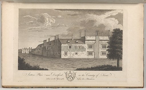 Sutton Place, near Dartford, in the County of Kent, taken in the year 1766, before the alterations, from Edward Hasted's "The History and Topographical Survey of the County of Kent", vols. 1-3
