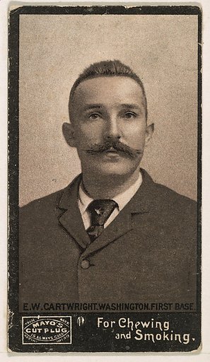 E. W. Cartwright, 1st Base, Washington, from Mayo's Cut Plug Baseball series (N300)