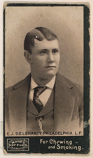 E. J. Delehanty, Left Field, Philadelphia, from Mayo's Cut Plug Baseball series (N300)