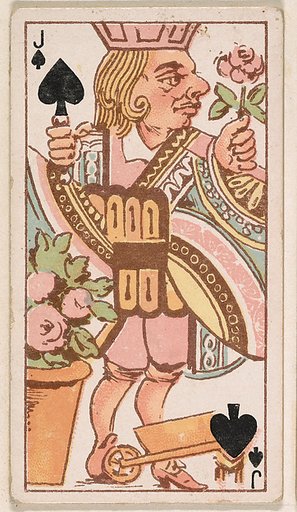 Jack of Spades, from Harlequin Cards, 2nd Series (N220) issued by Kinney Bros.