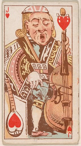 Jack of Hearts, from Harlequin Cards, 2nd Series (N220) issued by Kinney Bros.