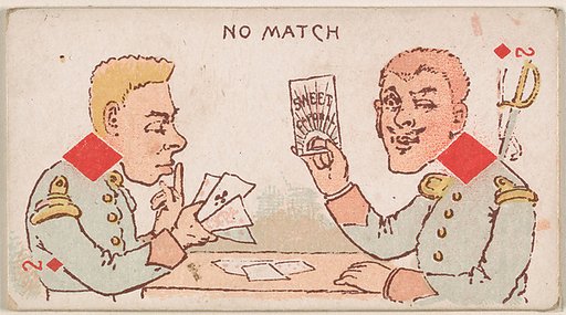 Two of Diamonds, No Match, from Harlequin Cards, 2nd Series (N220) issued by Kinney Bros.