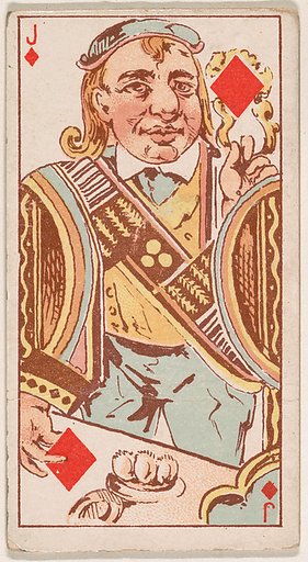 Jack of Diamonds, from Harlequin Cards, 2nd Series (N220) issued by Kinney Bros.