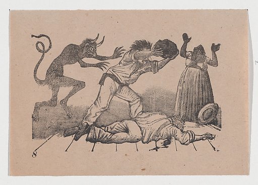 Plate 8: a man murdering another with a rock