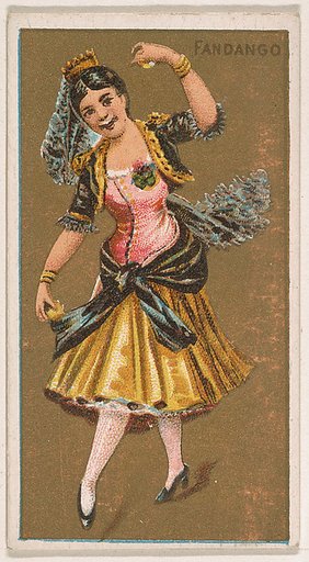 Fandango, from National Dances (N225, Type 1) issued by Kinney Bros.