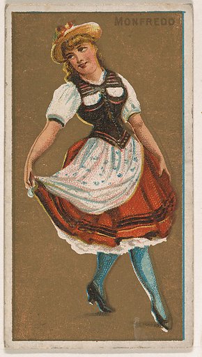 Monfredo, from National Dances (N225, Type 1) issued by Kinney Bros.