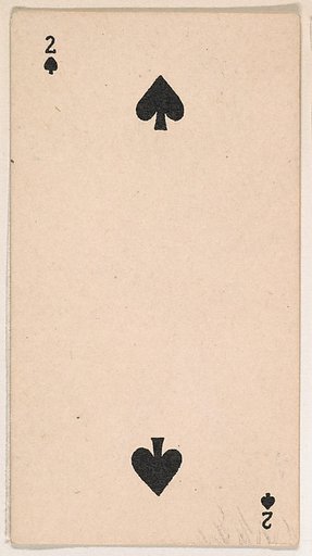 Two of Spades, from the Transparent Playing Cards series (N220) issued by Kinney Bros.