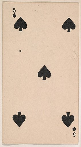 Five of Spades, from the Transparent Playing Cards series (N220) issued by Kinney Bros.