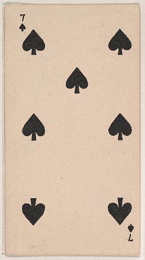 Seven of Spades, from the Transparent Playing Cards series (N220) issued by Kinney Bros.