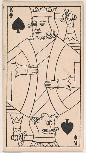 King of Spades, from the Transparent Playing Cards series (N220) issued by Kinney Bros.