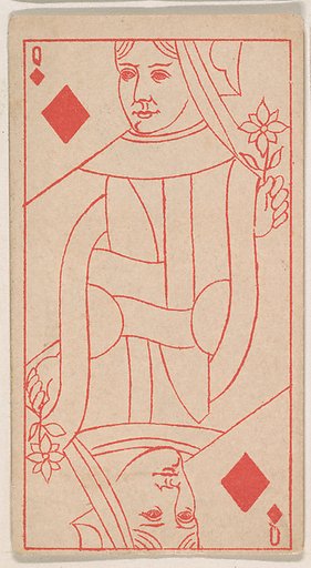 Queen of Diamonds, from the Transparent Playing Cards series (N220) issued by Kinney Bros.